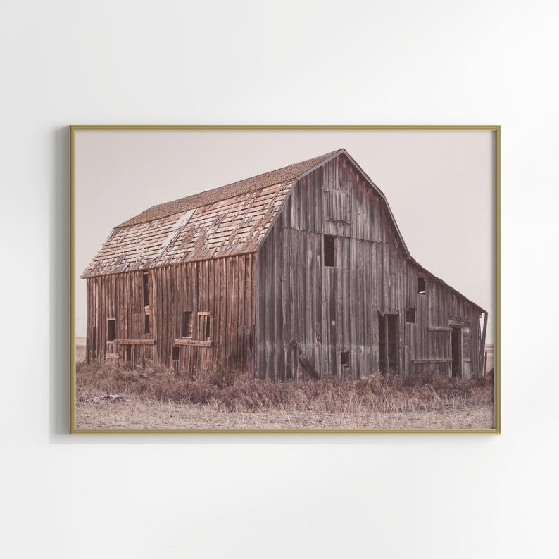 Rustic Large Print Rustic Barn Landscape Wall Art, Printable Farmhouse Barn Wall Print ...