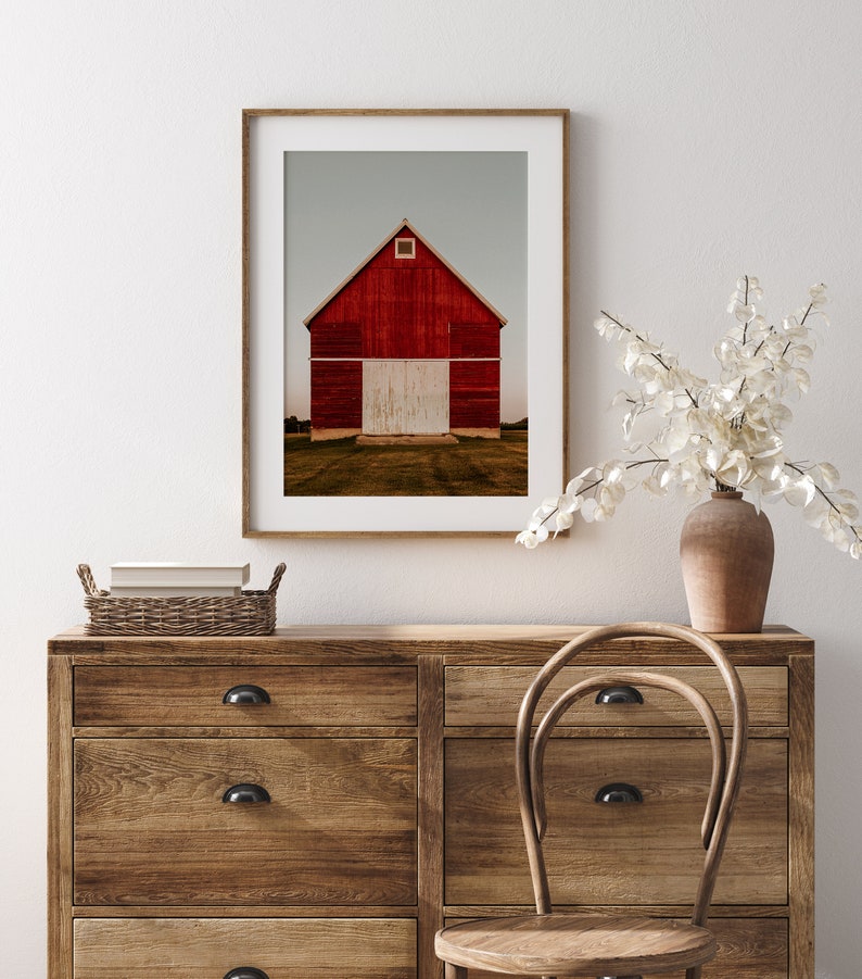 Red Barn Printable Photography Farmhouse Wall Art Etsy