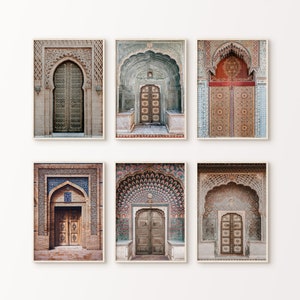 Set of 6 Printable Moroccan Doors Photography, Boho Oriental Doors Set of 6 Prints, Arabic Large Gallery Wall Set, Moroccan Decor Wall Art