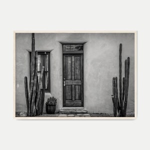 Printable Photography of a House in the Desert, Black & White Southwestern DIGITAL Print, Cactus Wall Art, Building Large Wall Art