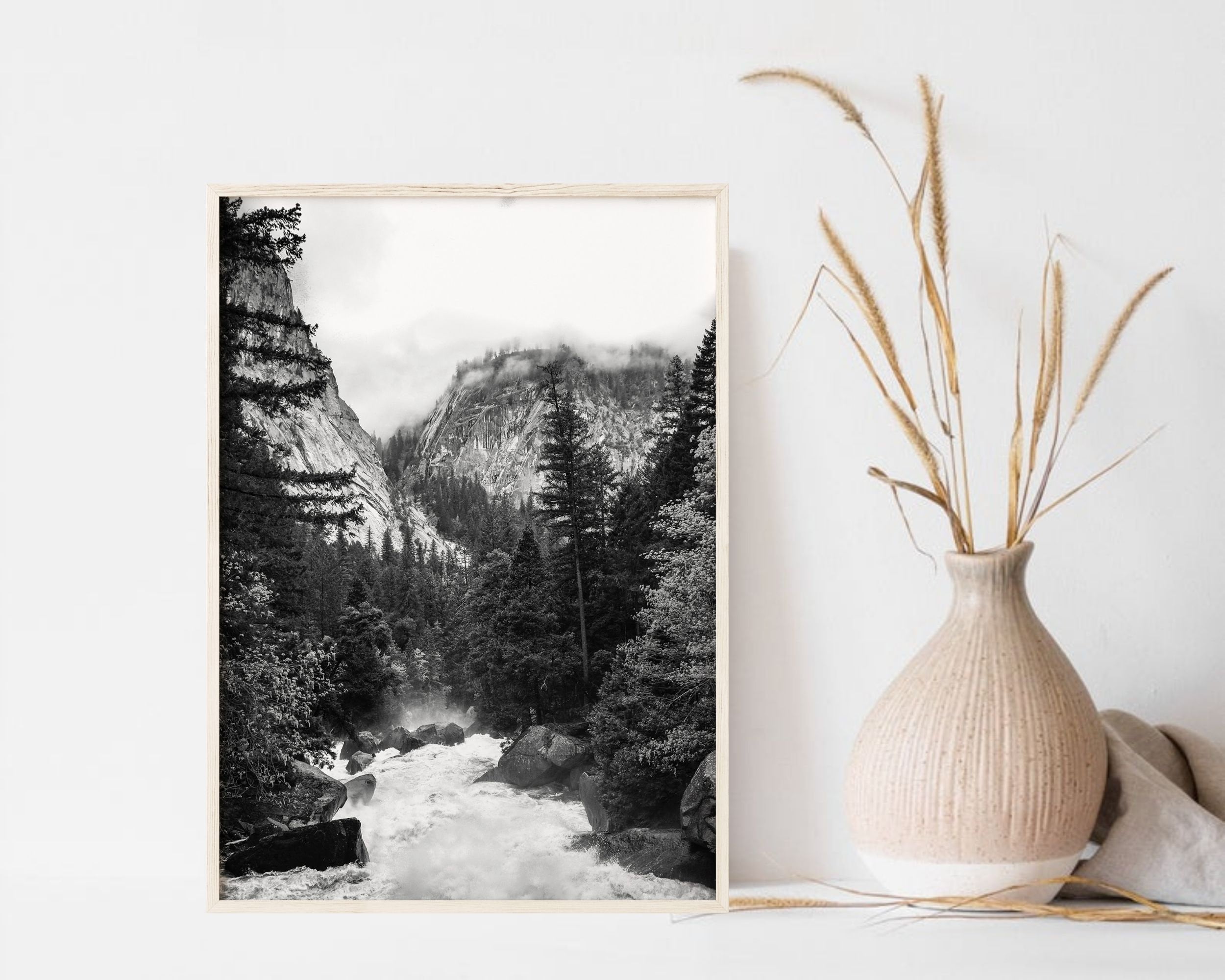 Black and White Yosemite Wall Art Set of 3 Yosemite National Etsy