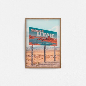 Wydrukowane fotografie z Utah, sztuka ścienna z krajobrazem pustyni, wydruk znaku Utah, duża sztuka ścienna z parkiem narodowym, sztuka ścienna z podróżami do USA, plakat z pustynią zdjęcie 5