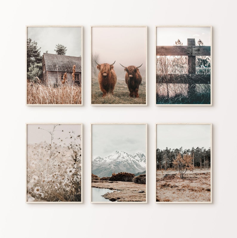 Rustic Farmhouse Gallery Wall Set Nature Set of 6 Printable Etsy