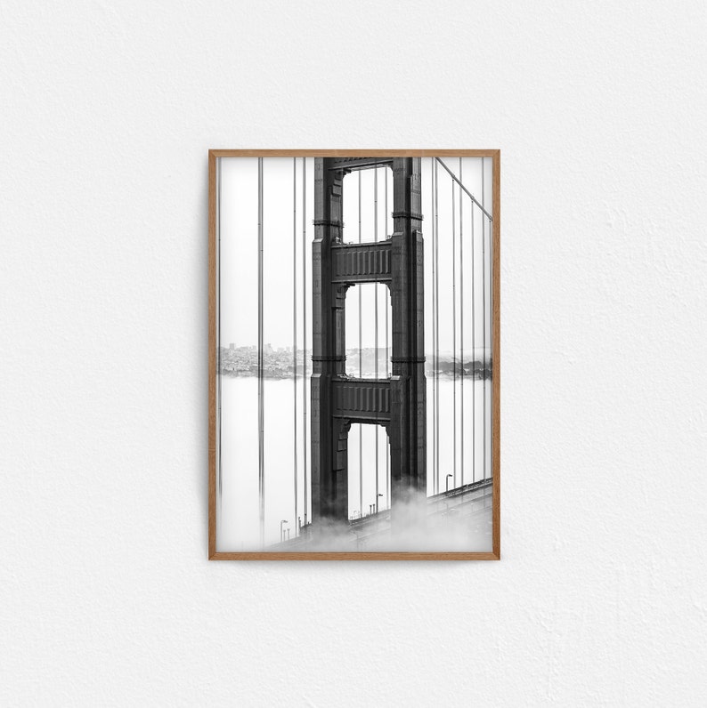 Printable Golden Gate Bridge Black and White Photography San | Etsy