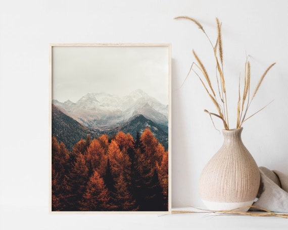 Fall Mountain Forest Set of 3 Prints, Fall Mountain Poster, Misty Forest 3  Pieces Wall Art, Printable Nordic Nature Photography Print Set - Etsy