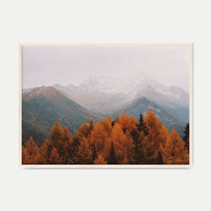 Herbst Berg Wald Landschaft DIGITAL Print, Herbst Berg druckbare Bild, Nebel Wald große Wand Kunst, Natur Fotografie Druck