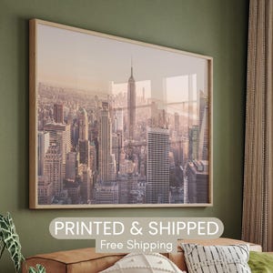 New York Photography, NYC Skyline Wall Art, Mailed Large Canvas, Living Room Wall Decor, New York Poster, Cityscape Horizontal Print