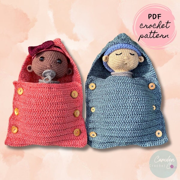 Baby Doll Crochet Pattern | Sleep Sack and Backpack Baby | Cocoon Swaddle Wrap Baby | Amigurumi | PDF Digital Pattern | English