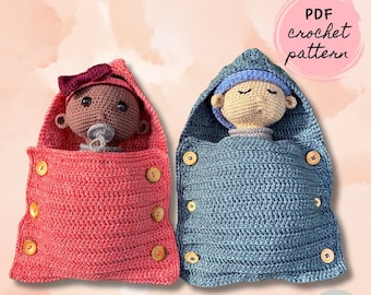 Baby Doll Crochet Pattern | Sleep Sack and Backpack Baby | Cocoon Swaddle Wrap Baby | Amigurumi | PDF Digital Pattern | English