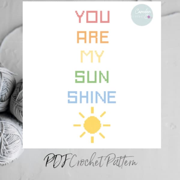 You Are My Sunshine Baby Child Blanket Crochet Pattern | RAINBOW Version | Single Crochet Blanket w/ 3 Types of Patterns | Graphgan