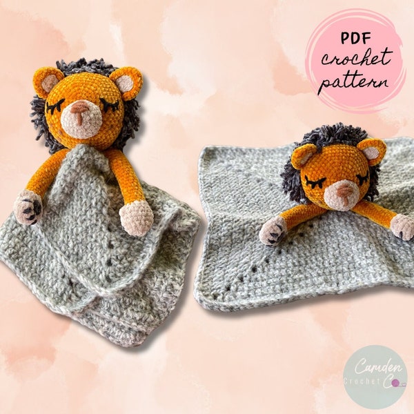 Lion Lovey Blanket Crochet Pattern  | Security Blanket | Amigurumi | PDF Digital Pattern | English