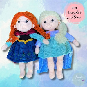 Frozen Sisters Princess Doll Crochet Pattern | Amigurumi | PDF Digital Pattern | English