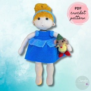 Cinderella | Cinder Princess Doll Crochet Pattern | Amigurumi | PDF Digital Pattern | English