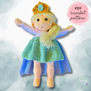 Frozen Ice Princess Doll Crochet Pattern | Amigurumi | PDF Digital Pattern | English