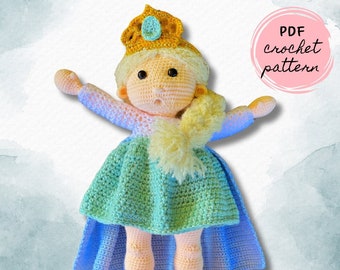 Frozen Ice Princess Doll Crochet Pattern | Amigurumi | PDF Digital Pattern | English