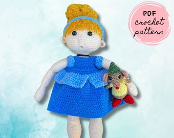 Cinderella | Cinder Princess Doll Crochet Pattern | Amigurumi | PDF Digital Pattern | English