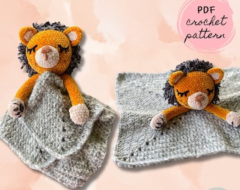 Lion Lovey Crochet Pattern | Chenille Security Blanket (PDF)