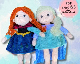 Frozen Sisters Princess Doll Crochet Pattern | Amigurumi | PDF Digital Pattern | English