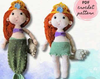 Ocean Mermaid Princess Doll Crochet Pattern | Amigurumi | PDF Digital Pattern | English