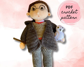 Boy Wizard Crochet Doll Pattern | Amigurumi | PDF Digital Pattern | English