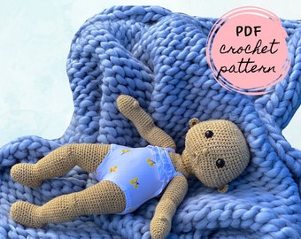 Waldorf Inspired Baby Doll Crochet Pattern | NO Clothes INC | Amigurumi | PDF Digital Pattern | English
