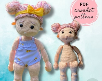 Basic Crochet Doll Pattern | No clothes or accessories included | Amigurumi | PDF digital pattern | English