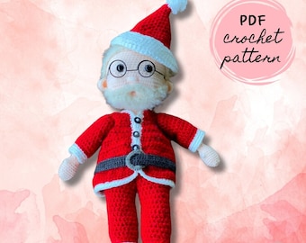 Santa Claus Crochet Doll Pattern | Christmas | Amigurumi | PDF digital pattern | English