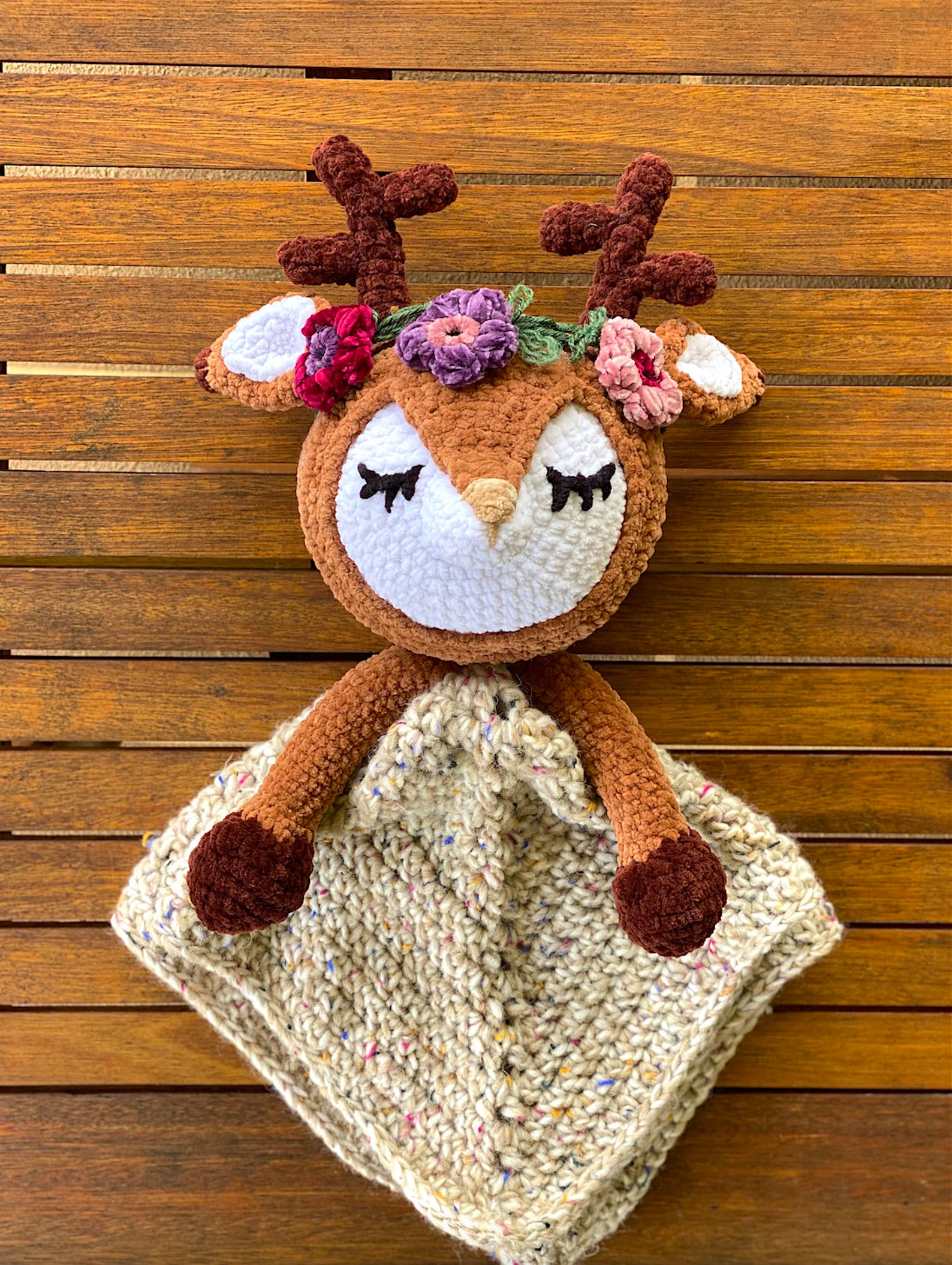 Deer Lovey Blanket Crochet Pattern Security Blanket Etsy
