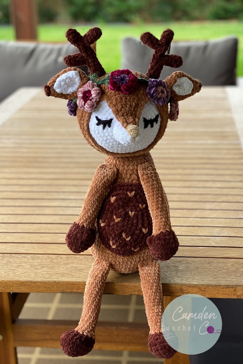Dixie Deer Crochet Pattern Amigurumi Sweetheart Snuggle Buddy Series Digital File English image 7