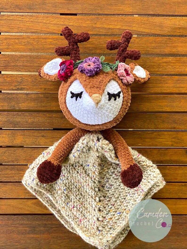 Deer Lovey Blanket Crochet Pattern Security Blanket Etsy