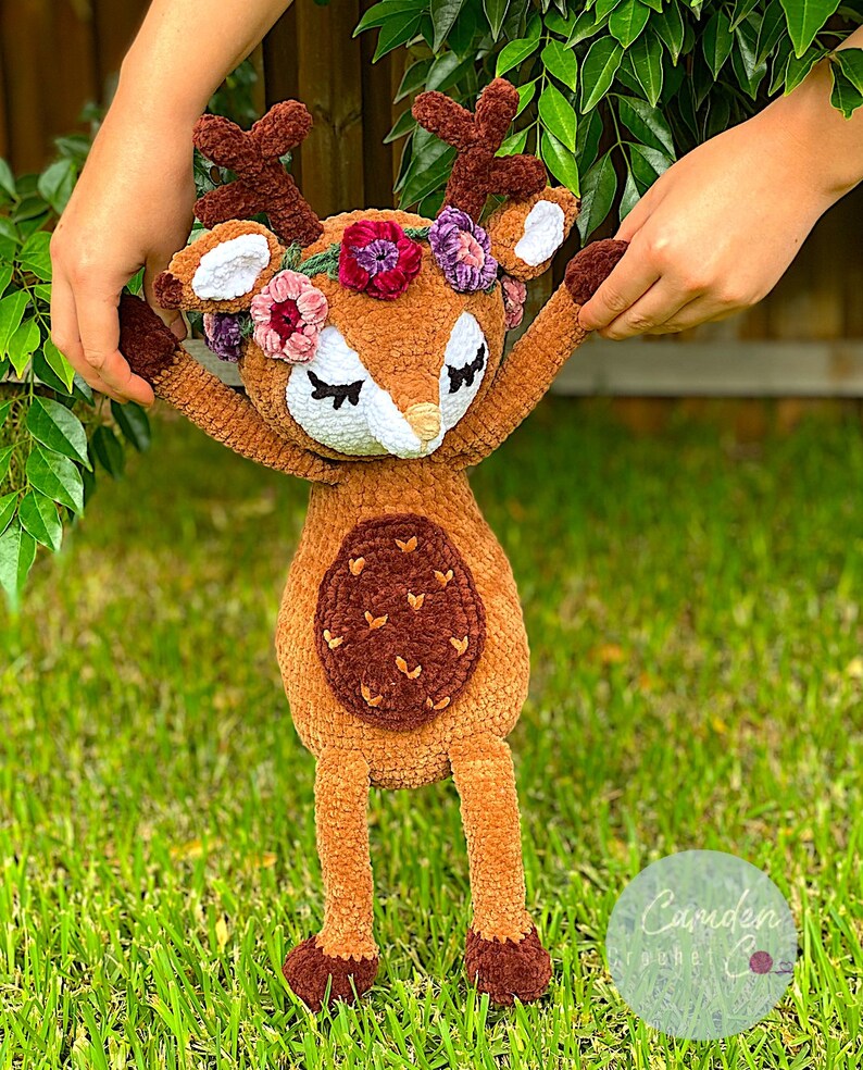 Dixie Deer Crochet Pattern Amigurumi Sweetheart Snuggle Buddy Series Digital File English image 3