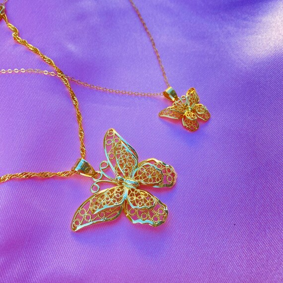 Gold Filled Butterfly Necklace Gold 