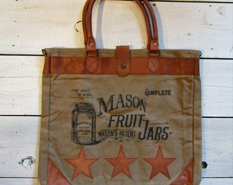 Mason Jar Canvas Tote Bag