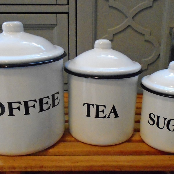 Tea Coffee Sugar Canisters Etsy