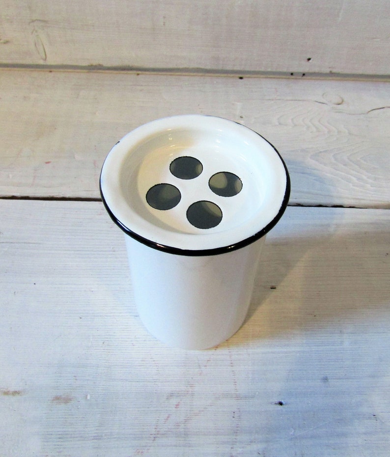 Enamelware Bathroom Toothbrush Holder Etsy