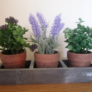 Kitchen Window Rustic Herb Planter With Moveable Pots