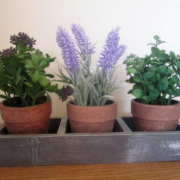 Kitchen Window Rustic Herb Planter With Moveable Pots