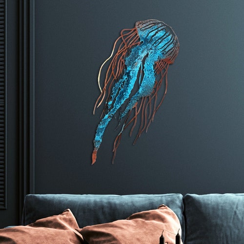 Jellyfish Wall Art. Wall Decor Glamour Jellyfish. Copper Etsy