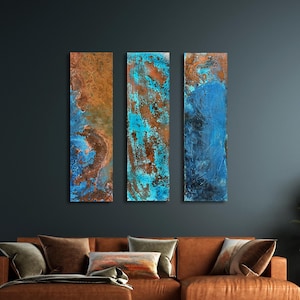 Copper Wall Art, Copper Pictures, Patinated Copper Art, Copper Decoration, Patina Copper, Blue Patina, Lofty Design, Metal Wall Art