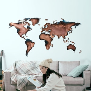 Mapa de pared de cobre grande, mapa del mundo de metal, arte de pared de cobre, decoración del hogar hecha a mano, decoración de cobre pátina, diseño de cobre, regalo de aniversario