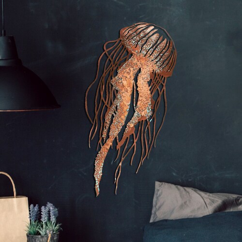 Jellyfish Wall Art. Wall Decor Glamour Jellyfish. Copper Etsy