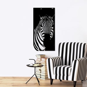 Zebra Metal Wall Art, Modern Wall Decor with Zebra picture, Modern Black Wall Decoration, Housewarming gift