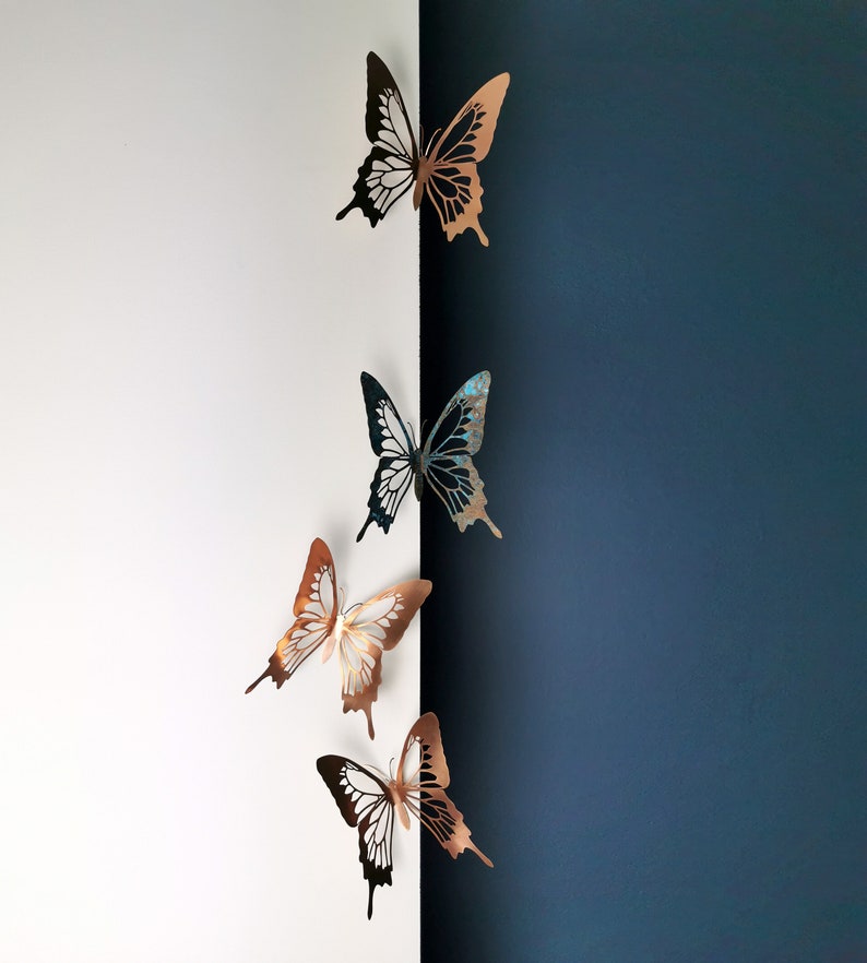 Metal Wall Art Butterflies. Butterfly Wall Decor. Copper Wall Art ...