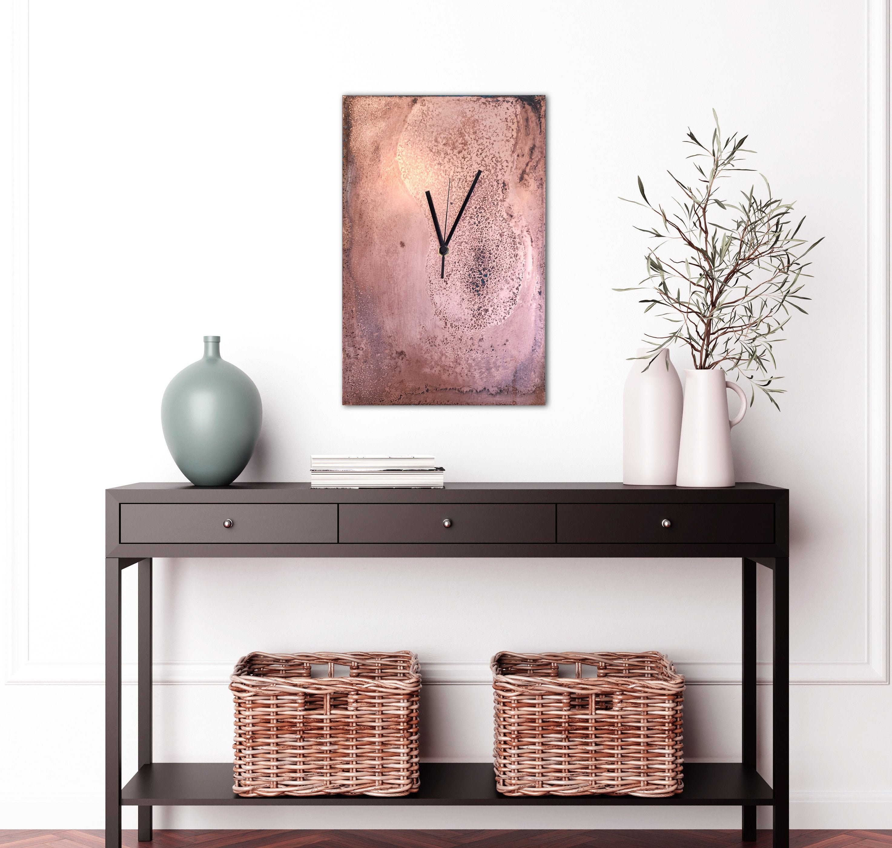 Vintage Wall Clock. Copper Wall Art Clock. Handmade Metal Wall Etsy