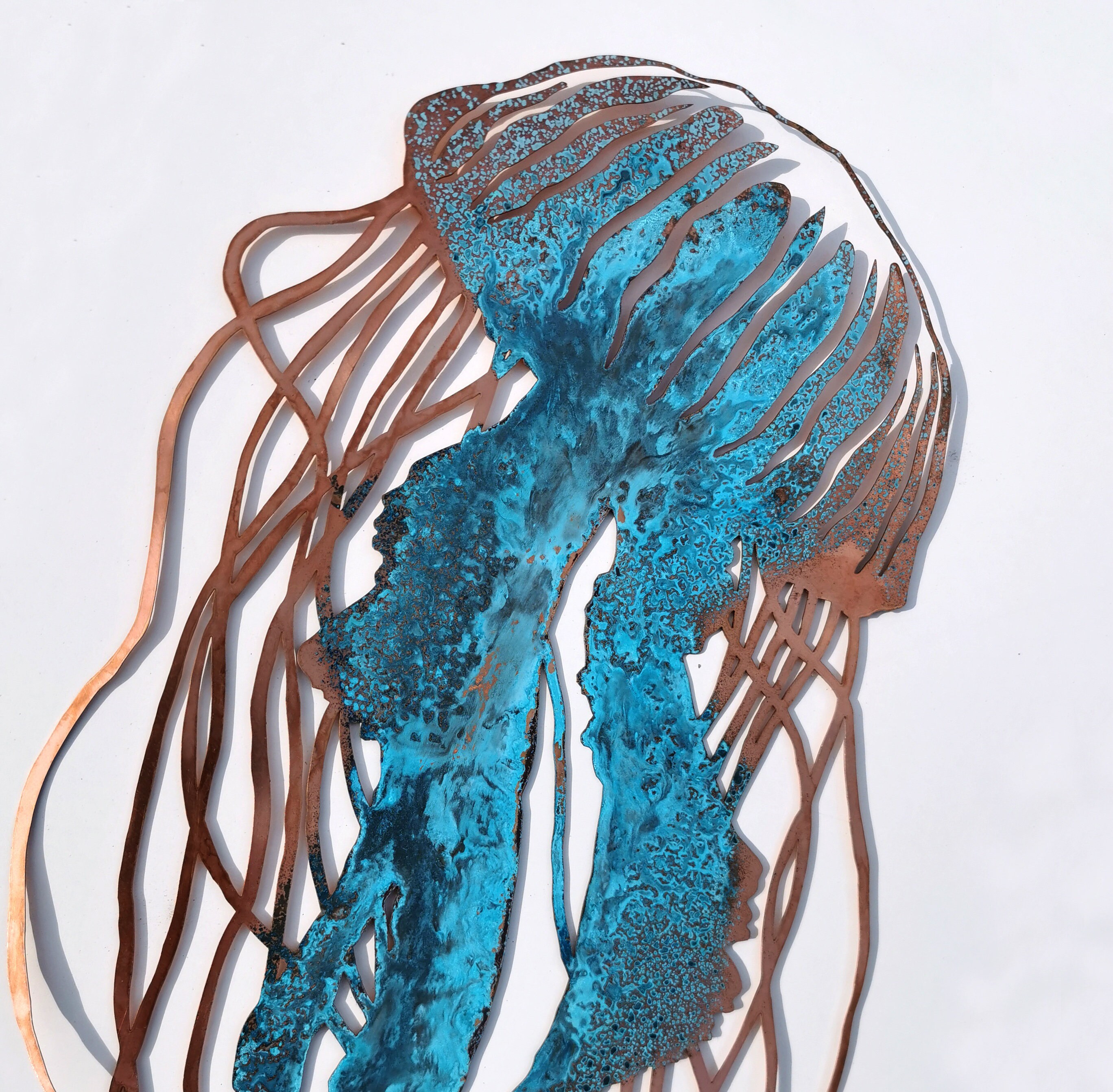 Copper Jellyfish Wall Art. Glamour Home Deco Jellyfish. Wall Etsy