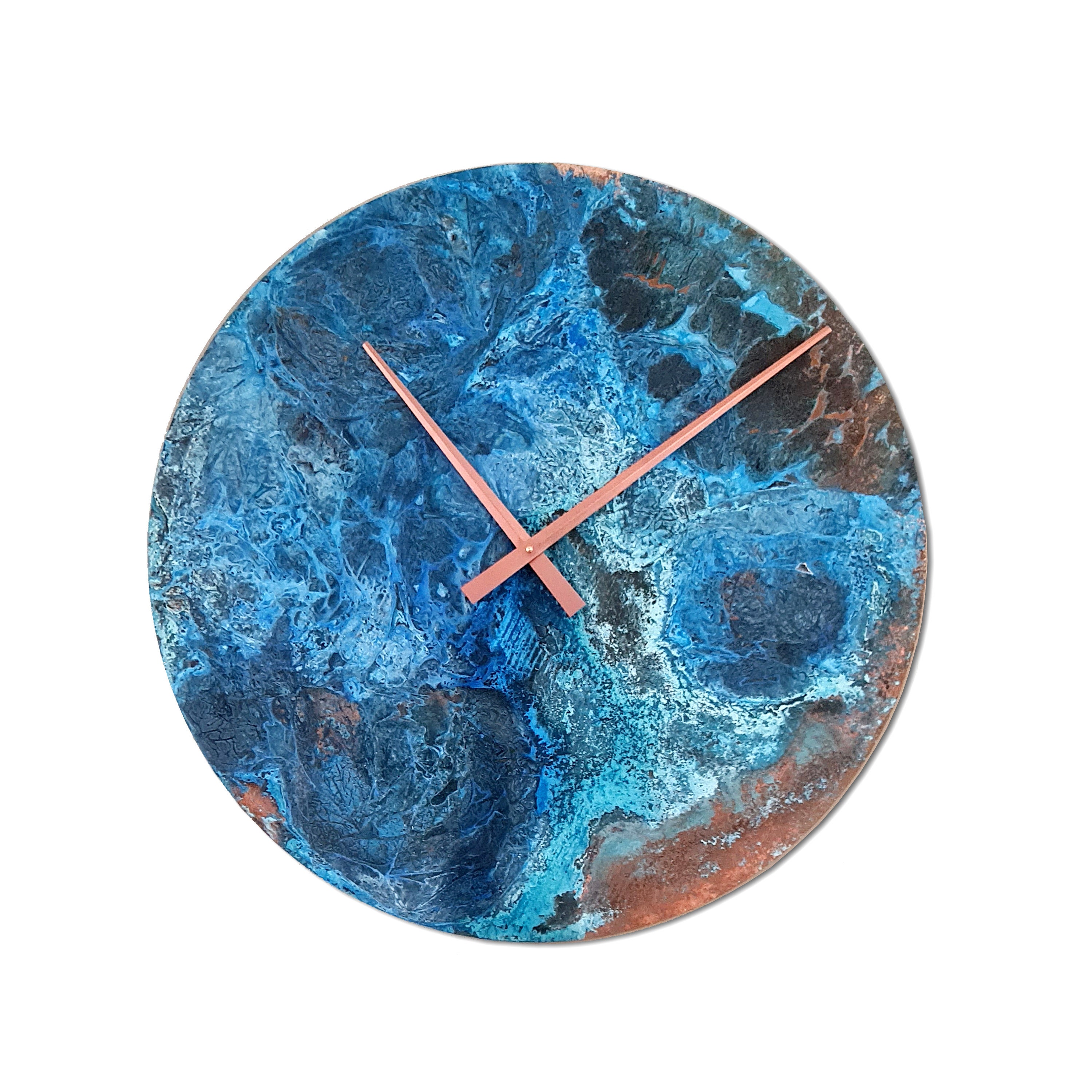 Wall Clock Extra Large. Copper Clock Round. Home Decor Copper. Etsy