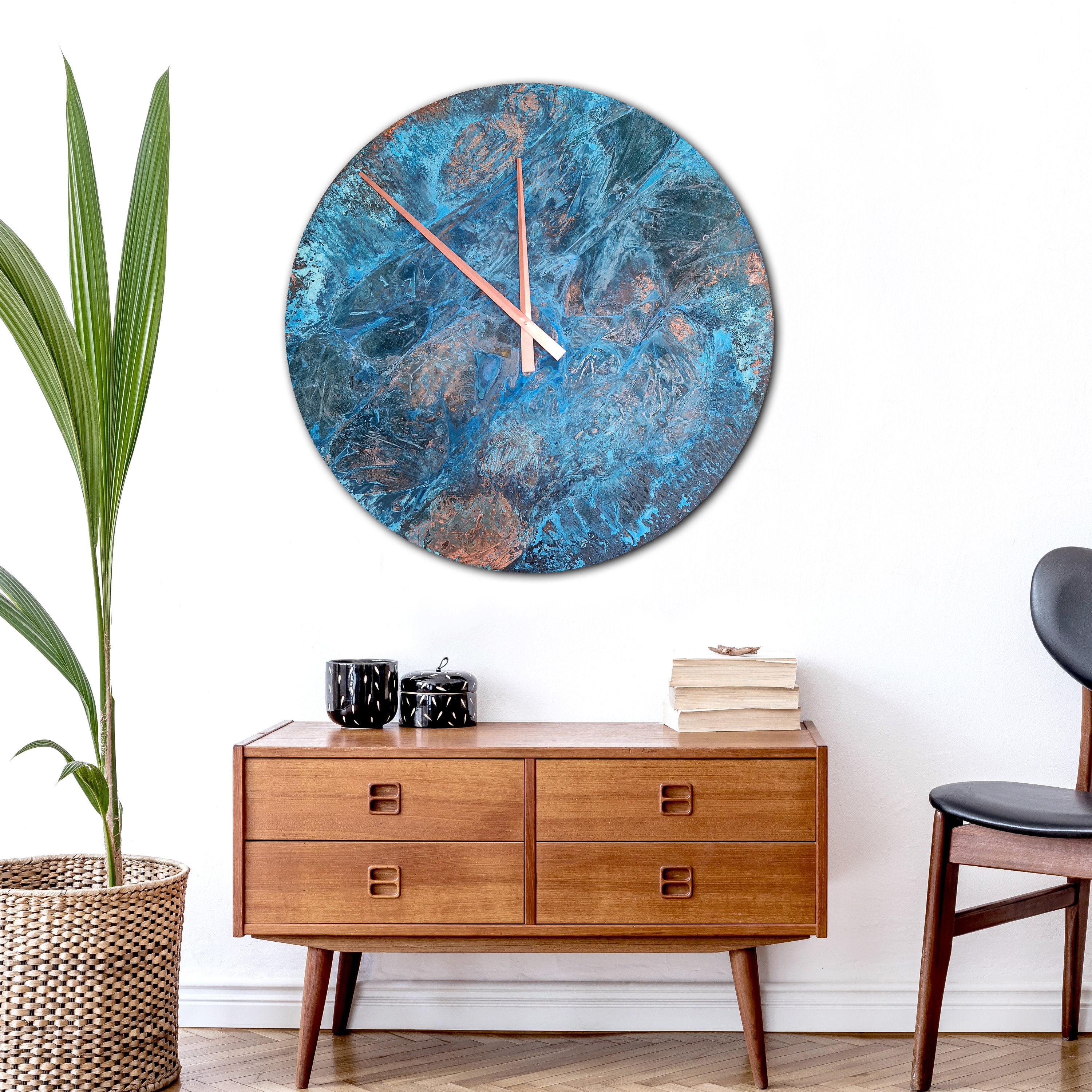 Wall Clock Extra Large. Copper Clock Round. Home Decor Copper. Etsy