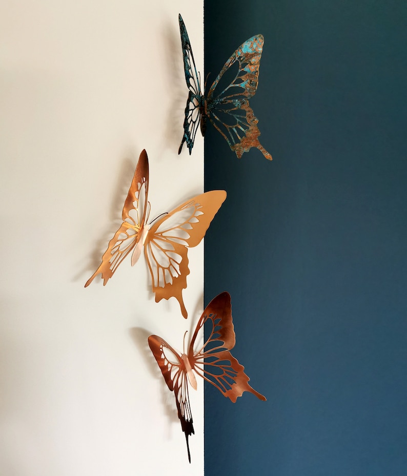 Metal Wall Art Butterflies. Butterfly Wall Decor. Copper Wall Art ...