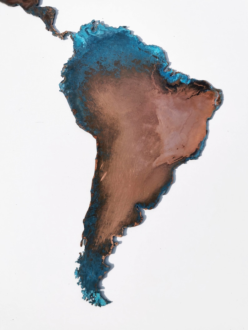 Copper World Map. Map Wall Decor. Copper Wall Art. Large Worl Etsy