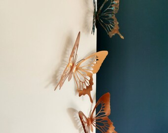 Decorazione Parete Farfalla In Metallo: Scultura 3D, Arredo Casa, Quadro Moderno, Fai Da Te, Elegante E Leggera - 5